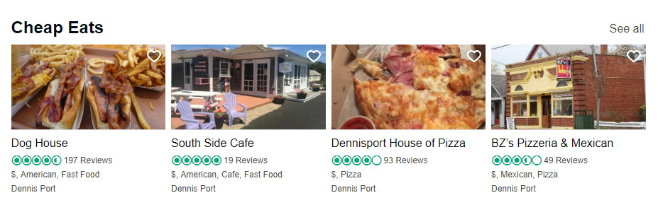 Cheap Restaurants Dennisport MA